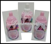 Mini Mamadeira rosa com laço e com confete